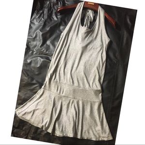 Fashionista Silver Halter Mini Dress (Burning Man)